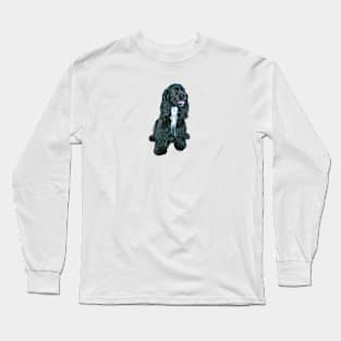 Black Cocker Spaniel with White Bib - Just the Dog Long Sleeve T-Shirt